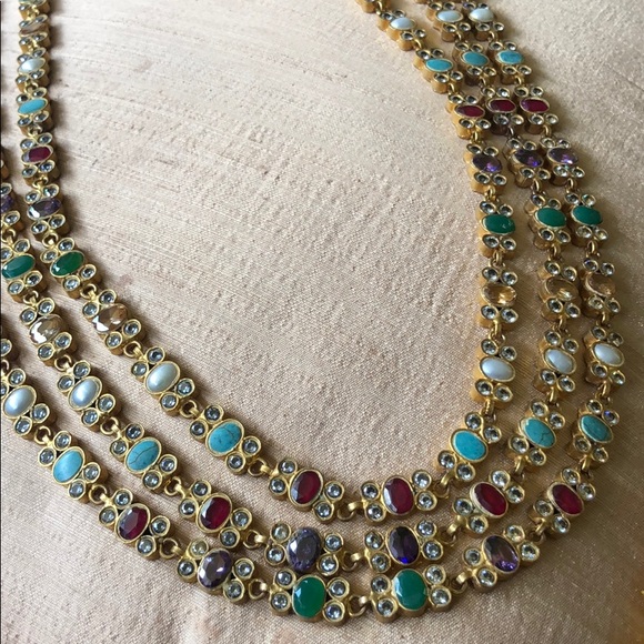 Pakistani Indian 3strand necklace - Picture 2 of 4